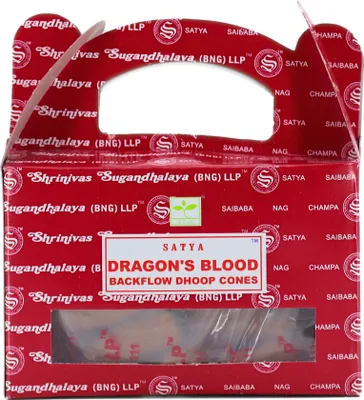 Produktbild von Rückfluss Räucherkegel für den Wasserfall Effekt, 24 handgerollte Kegel aus Indien für Entspannung und Meditation, auch im 3er Set (Dragon's Blood)