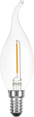 Produktbild von LED Filament Leuchtmittel Windstoß Kerze 1W fast 15W E14 klar 822 extra warmweiß 2200K