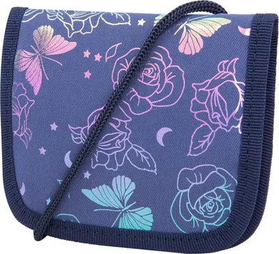 Image de McNeill pochette tour de cou porte-monnaie Neck Pouch Roses bleu