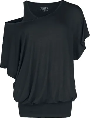 Produktbild von Black Premium by EMP Damen schwarzes T-Shirt im Double-Layer-Look XS