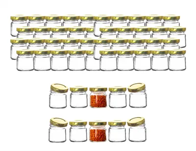 Produktbild von BigDean 50x kleine Marmeladengläser 53 ml -  Germany - Gläschen mit Schraub-Deckel - Mini Einmachgläser - Honiggläser - Probiergläser
