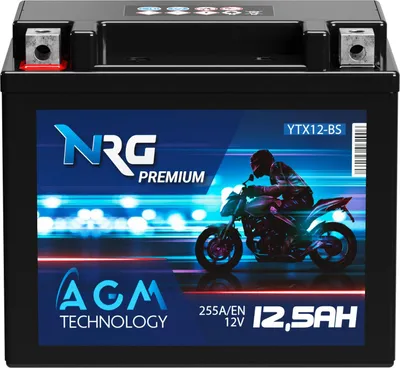Produktbild von NRG AGM Motorradbatterie YTX12-BS 12,5Ah 12V