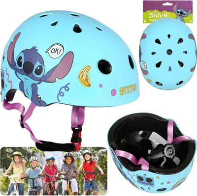 Obrázek produktu pro DISNEY Stitch Modrá cyklistická přilba pro děti, lehká, nastavitelná 52-56 cm