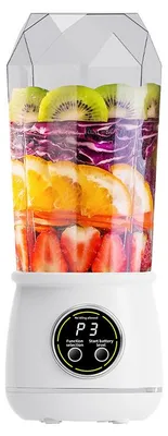Produktbild von Zimilo Tragbarer Kabelloser Standmixer 600ml, 5-Klingen, USB-Aufladung, Mini Smoothie Maker, Multifunktions-Entsafter für Zuhause & Reise, Weiß