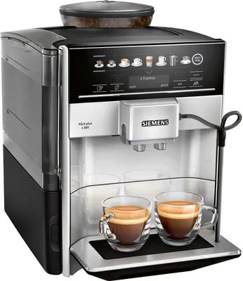 Produktbild von Siemens EQ.6 plus s300, Espressomaschine, 1,7 l, Kaffeebohnen, Gemahlener Kaffee, Eingebautes Mahlwerk, 1500 W, Schwarz, Grau