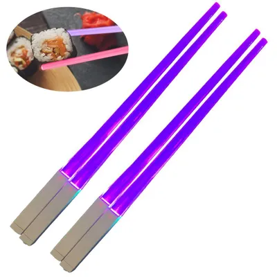Produktbild von Wiederverwendbare Essstäbchen für Sushi,2 Paare, lila