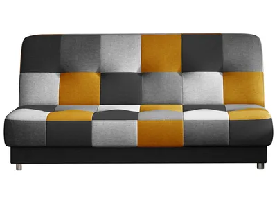 Zdjęcie produktu dla Sofa rozkładana z funkcją spania CAYO VELVET czarna/szara/żółta