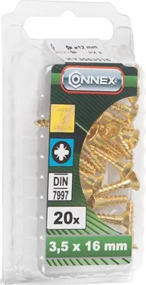 Produktbild von Connex Holzschrauben 3.5 x 16 mm PZ 2 Senkkopf - 20 Stk.