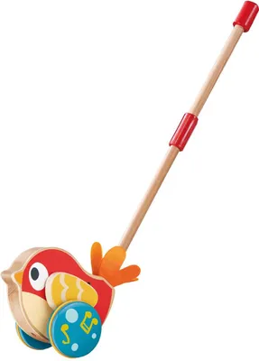 Image de Hape Lilly Bird bâton de poussée en bois avec son
