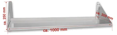 Produktbild von Beeketal Gastro Edelstahlregal Regal Wandregal BWR-9