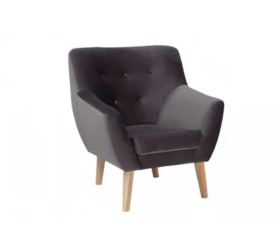 Image de Fauteuil rembourré NIKOLINA - Gris 1