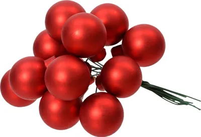 Produktbild von Weihnachtskugeln am Draht 2,5cm Glas 144 Stück - Weihnachtsrot matt