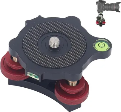 Productafbeelding van Statiefkop Waterpas - Precisie Waterpas - Fotografie Stabiliteit - Drie-assige Stelwielen - 3/8" Schroefdraad - Zwart
