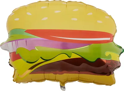 Produktbild von 1 Folienballon Hamburger ca 71 cm ungefüllt bunt Ballongas geeignet
