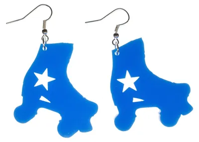 Produktbild von Inlineskates Ohrringe Rollerskates Miniblings Skates Rollschuhe blau Stern Retro