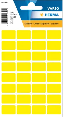 Produktbild von HERMA Vielzweck Etiketten 12 x 19 mm gelb 160 Etiketten