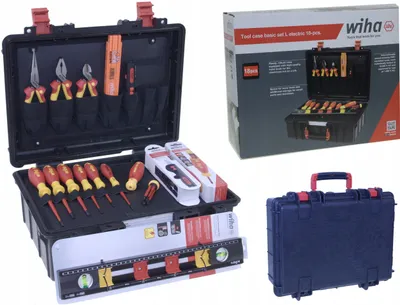 Zdjęcie produktu dla Zestaw Narzędzi Dla Elektryków Wiha 18 El. W Pyłoszczelnym Etui Ip67