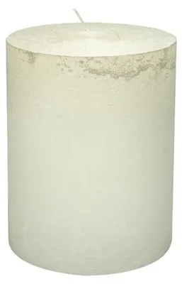 Productafbeelding van Branded-kaars, diameter 15 cm, hoogte 20 cm - Parelmoerwit - brandduur ca. 120 uur.