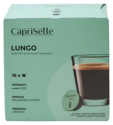 Zdjęcie produktu dla Kapsułki do kawy kompatybilne z systemem NESCAFÉ® Dolce Gusto® Caprisette Lungo, 16 sztuk.
