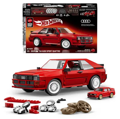 Produktbild von Mattel Brick Shop Hot Wheels '84 Audi Sport quattro-Bauspielzeugset (864 Teile), für Sammler, Bausatz, 10 Jahr(e), Kunststoff, 864 Stück(e), 1,64 kg