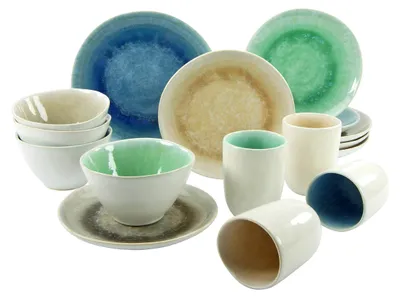 Produktbild von CreaTable, 17348, Aquarius Bunt, Kombiservice 16-tlg, Steinzeug