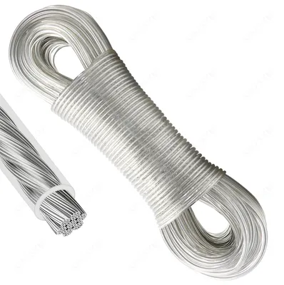 Wäscheleine 50 m, 4 mm, Stahlkern, 200 kg, transparent