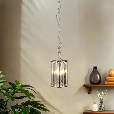 Produktbild von Hängelampe Metall Glas D: 26 cm rund H: max. 150 cm in Messing Antik E14 2-flammig Art Déco