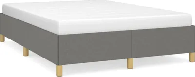 Zdjęcie produktu dla Rama łóżka bez materaca, ciemnoszara, 140x190 cm, obita tkaniną