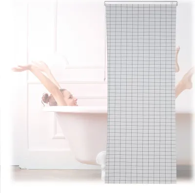 Produktbild von relaxdays Kariertes Duschrollo
