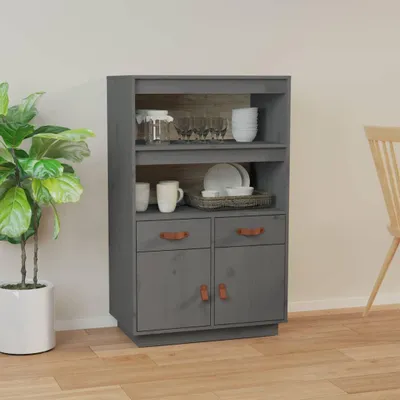 Obrázek produktu pro vidaXL Highboard Grey 67x40x108,5 cm Borovicový masiv