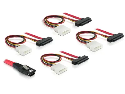 Produktbild von Adapterkabel mini-SAS SFF-8087 > 4x SAS + Power