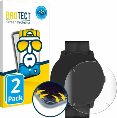 Produktbild von 2x BROTECT Fullscreen Schutzfolie für Garmin vivoactive 3 Music Displayschutz Folie Fullcover Klar Transparent