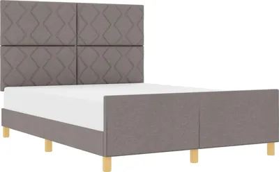 Image de vidaXL Cadre de lit avec tête de lit taupe 160 x 200 cm Tissu
