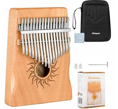 Produktbild von Retropolis Kalimba 17 Töne Mahagoni Holz Musikinstrument C-Dur Finger Piano