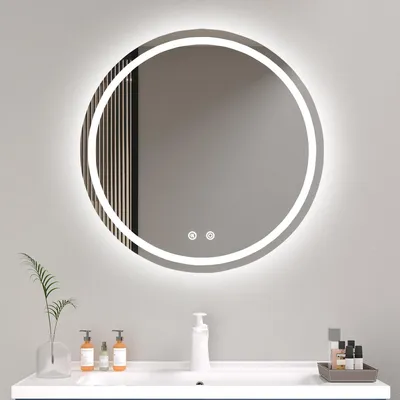 Runder LED-Spiegel 60 cm, Anti-Beschlag, dimmbar, 3 Farbtemperaturen
