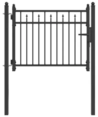 Immagine prodotto di vidaXL Cancello da recinzione HORST 100 x 75 cm in metallo nero, chiudibile a chiave