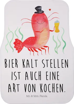 Produktbild von Mr. & Mrs. Panda Automatte Hummer Weizen - Weiß - Geschenk, Wirtschaft, Meer, Gasthaus, Garnelen, Bier, Auto-Fußmatte, Fußmatte Fürs Auto, Kochen, Kneipe, Fahrermatte