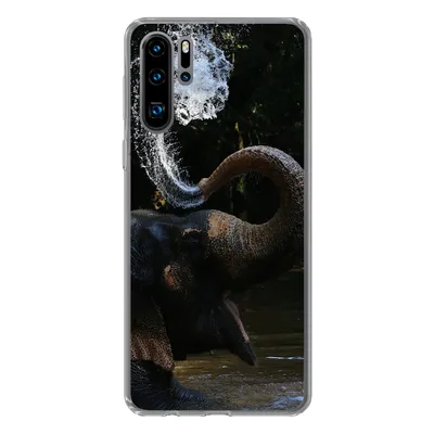 Produktbild von MuchoWow® Handyhülle Schutzhülle Hülle für Huawei P30 Pro Elefant - Wasser - Rüssel - Tiere - Natur Silikon Softcase Handy Hülle - Schutzdeckel