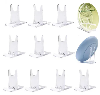Produktbild von 10er Tellerständer - Tellerhalter - Tellerständer für Dekoteller - Präsentationsständer - Kartenhalter - Kochbuchhalter - Handyhalter - Transparent
