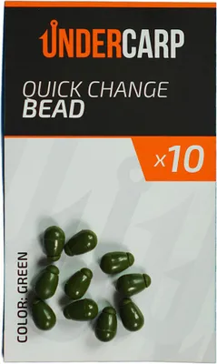 Produktbild von 10 Stück grünes Angelzubehör für Method Feeder: Gummistopper, Knotenschutz, schneller Vorfachwechsel