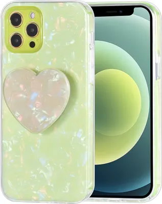 Produktbild von UNIQ Accessory Back cover case iPhone 12 - 12 Pro - Heartshaped Popsocket - Green
