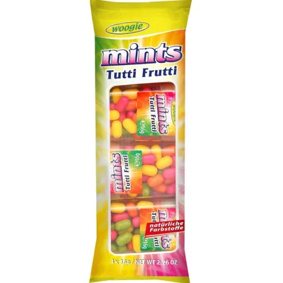 Produktbild von Mints Tutti Frutti - Zuckerdragees mit Fruchtgeschmack 4x16g