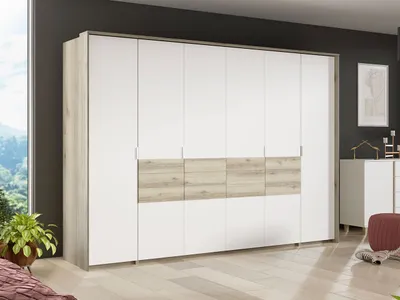 Obrázek produktu pro Šatní skříň 309 cm NAMIE - dub grand natural / bílá