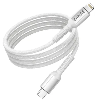 Obrázok produktu pre Kábel USB-C na Lightning pre iPhone / iPad / AirPods, opletený, 1,2 m, biela farba