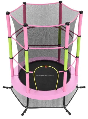 Produktbild von Kindertrampolin mit Sicherheitsnetz und Randabdeckung | Rosa | 174x174x189 cm