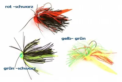 Produktbild von Fox Rage Lipstick Skirted Jigs Jigköpfe Fransen Köder, Farbe:Firetiger, Gewicht:17g, Größe:4/0