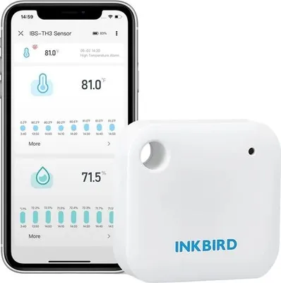 Immagine prodotto di Igrometro termometro WIFI, sensore di temperatura e umidità, allarme temperatura, WiFi IBS-TH3