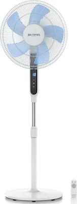 Produktbild von Brandson Standventilator mit Fernbedienung, DC Motor, sehr leise, 35 W, 115 - 130 cm Höhe, 60% Energieeinsparung, Timer 0,5 - 12 Stunden, 12 Geschwindigkeiten, 80° Oszillation, LED Display