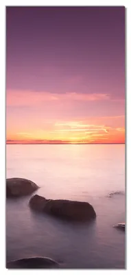 Produktbild von Wallario selbstklebende Türtapete 93 x 205 cm - Nebel am See bei Sonnenuntergang - Abwischbar, rückstandsfrei zu entfernen