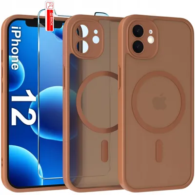 Immagine prodotto di Custodia magnetica opaca per iPhone 12 | Compatibile con MagSafe, resistente + vetro